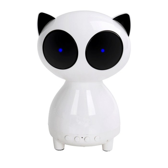 White Cat Bluetooth Speaker LED Light Outdoor Sport Loudspeaker Handfree With Mic +TF Card Slot FM Radio