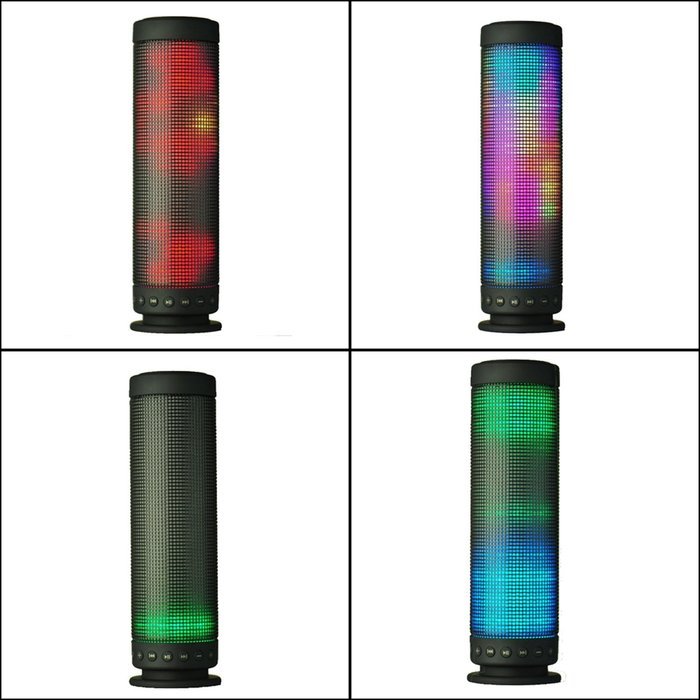 niceEshop(TM) Mini Wireless Portable Bluetooth Audio Speaker with Colorful Led Light (Black) N6