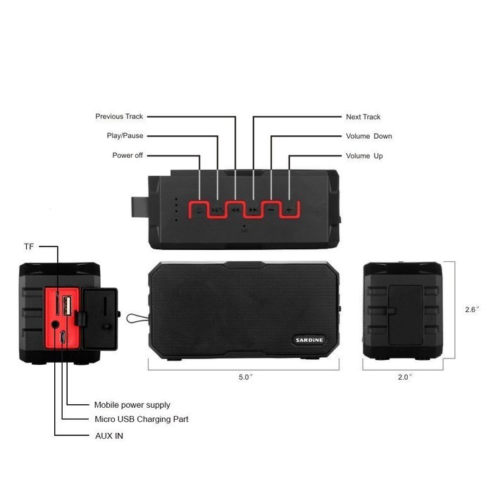 Portable Bluetooth Speaker with 10 Hours Playtime, 7W Dual Stereo Bass Radiator , Built-in Mic Wireless Outdoor... N6
