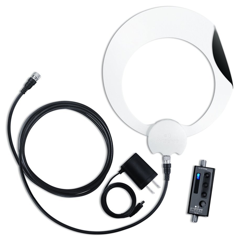 Antennas Direct 50 Mile Range Clearstream Eclipse Amplified Indoor HDTV Antenna, White/Black (ECL-A) N2
