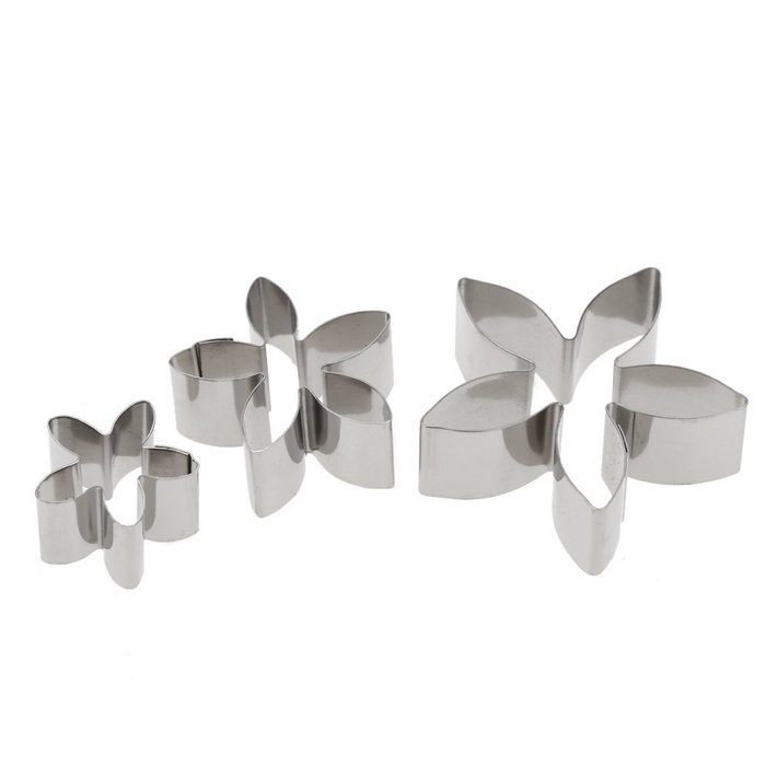 TecGeo(TM) DIY Cookie Biscuit Candy Mould Stainless Steel 12pcs Cake Fondant Cutters Flower Petal Shapes Mold... N4