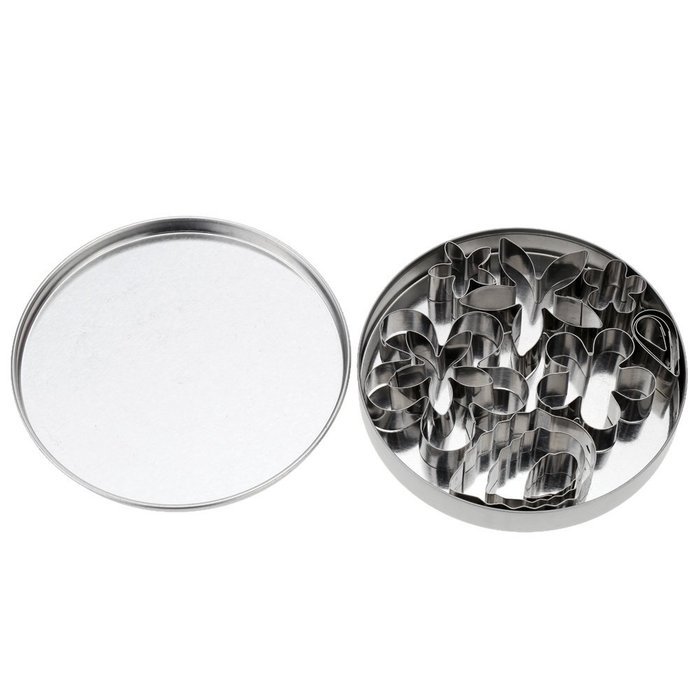 TecGeo(TM) DIY Cookie Biscuit Candy Mould Stainless Steel 12pcs Cake Fondant Cutters Flower Petal Shapes Mold... N5