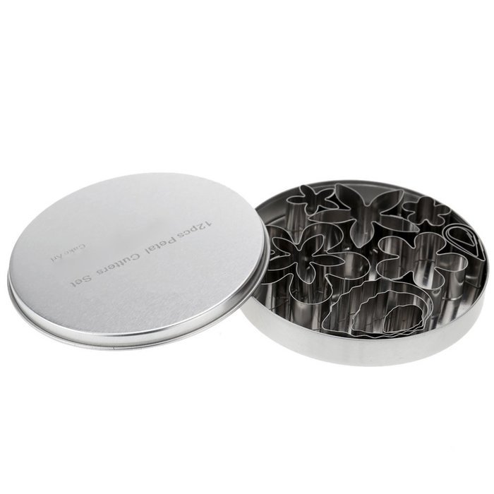TecGeo(TM) DIY Cookie Biscuit Candy Mould Stainless Steel 12pcs Cake Fondant Cutters Flower Petal Shapes Mold... N6