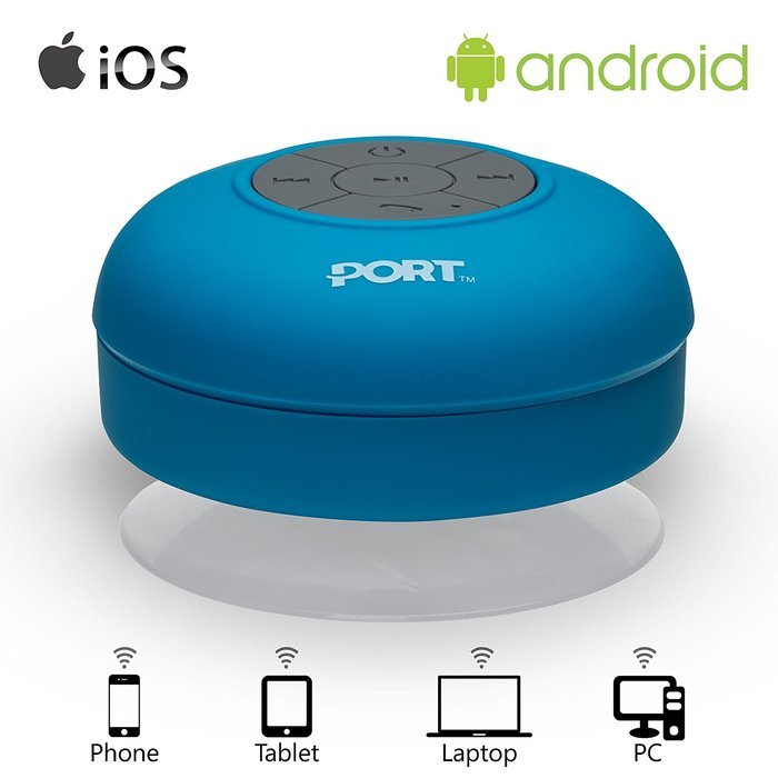 PORT Water Proof Bluetooth 3.0 Speaker, Water Resistant Mini Wireless Shower Speaker, Handsfree Portable Speakerphone... N12