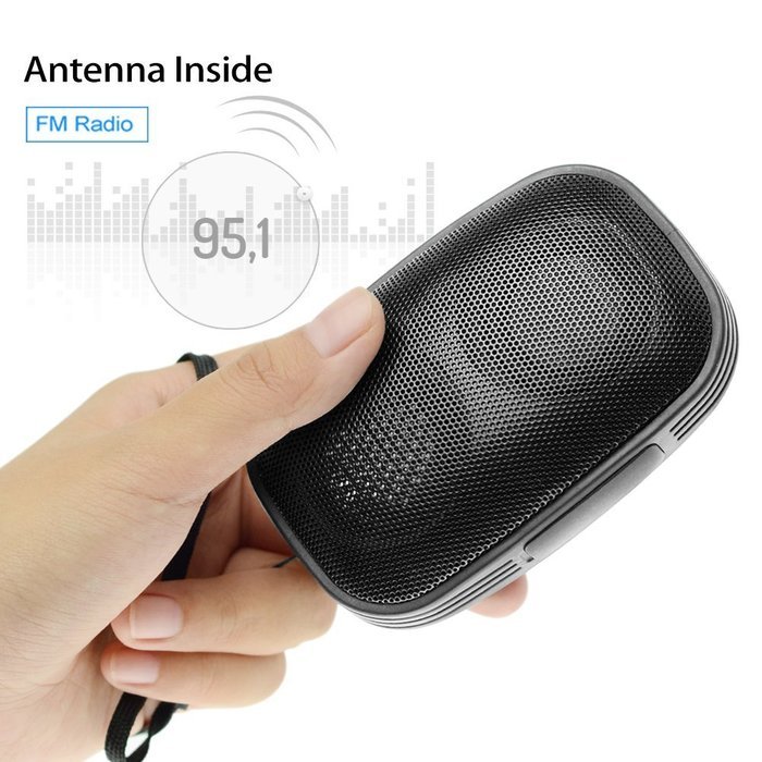 Reacher Mini Waterproof Bluetooth Speaker FM Radio Mp3 Player, Built-In Mic, Micro TF SD Card, USB Input, 3.5... N3