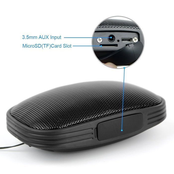 Reacher Mini Waterproof Bluetooth Speaker FM Radio Mp3 Player, Built-In Mic, Micro TF SD Card, USB Input, 3.5... N4
