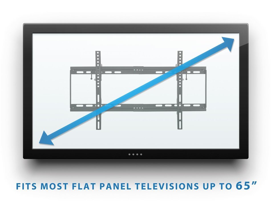 Mount-It! TV Wall Mount Bracket Low Profile Tilt Design for 32 to 65 Inch LCD/LED/4K TVs, VESA 600x400 mm (MI-... N2