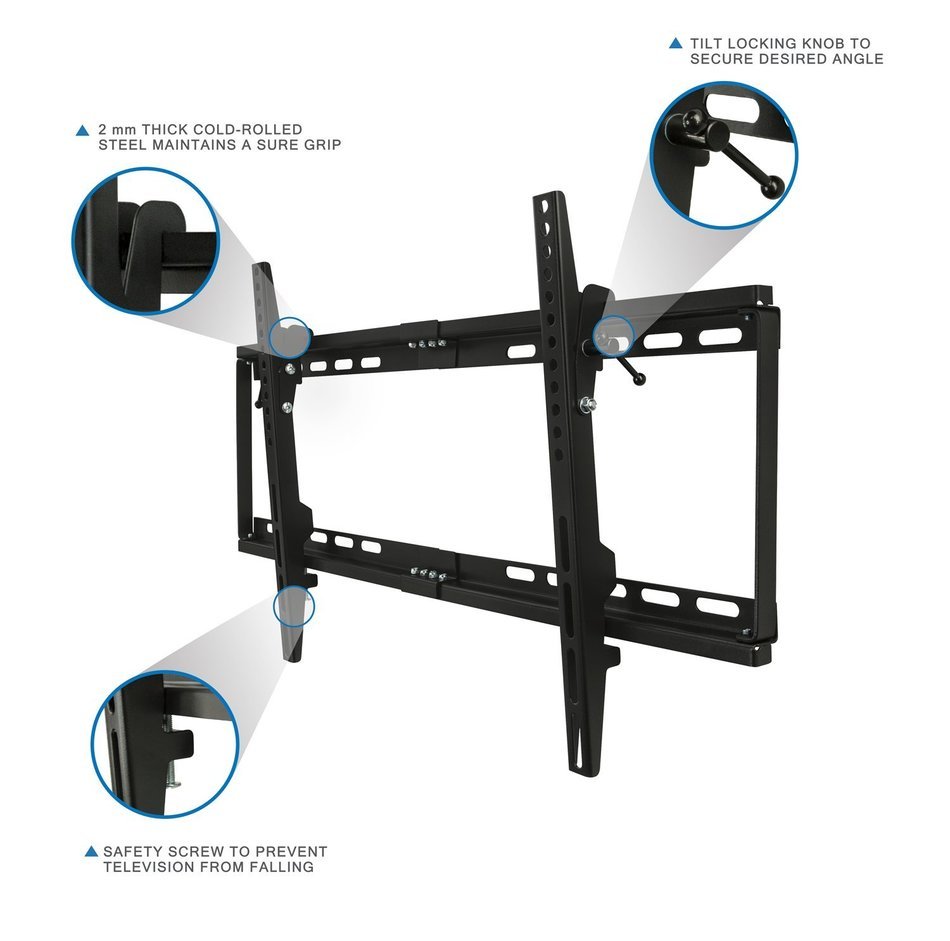 Mount-It! TV Wall Mount Bracket Low Profile Tilt Design for 32 to 65 Inch LCD/LED/4K TVs, VESA 600x400 mm (MI-... N5