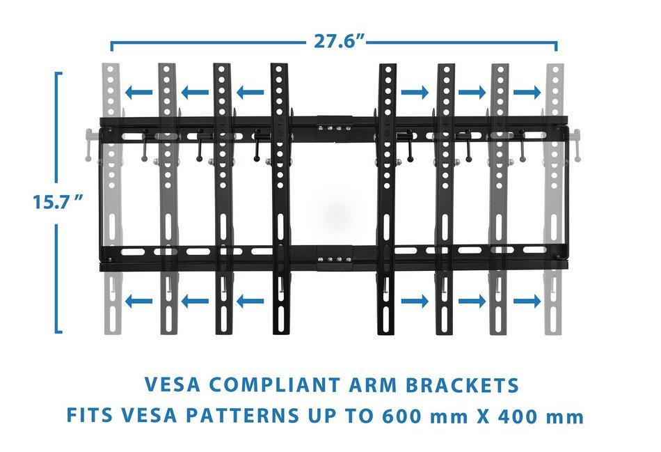 Mount-It! TV Wall Mount Bracket Low Profile Tilt Design for 32 to 65 Inch LCD/LED/4K TVs, VESA 600x400 mm (MI-... N6