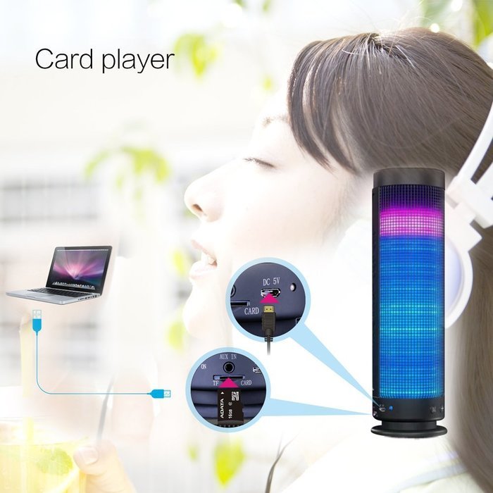 V.one Portable Wireless Bluetooth Speaker with Microphone Led Flashlight Fm Radio Hi-Fi Hands-free Function Support... N3