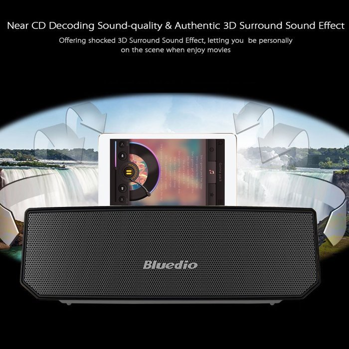 Bluedio BS-3 Wireless Stereo Bluetooth Speaker Bluetooth 4.1 Subwoofer 3D Sound Effect 3.5mm Audio Hands-free... N6