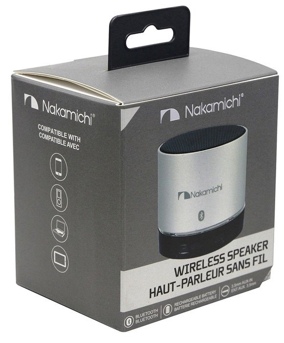 Nakamichi BT06S Series Round Bluetooth Speaker - Retail Packaging - Silver