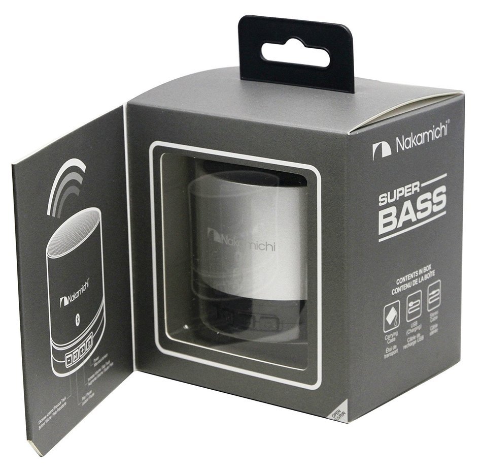Nakamichi BT06S Series Round Bluetooth Speaker - Retail Packaging - Silver N2