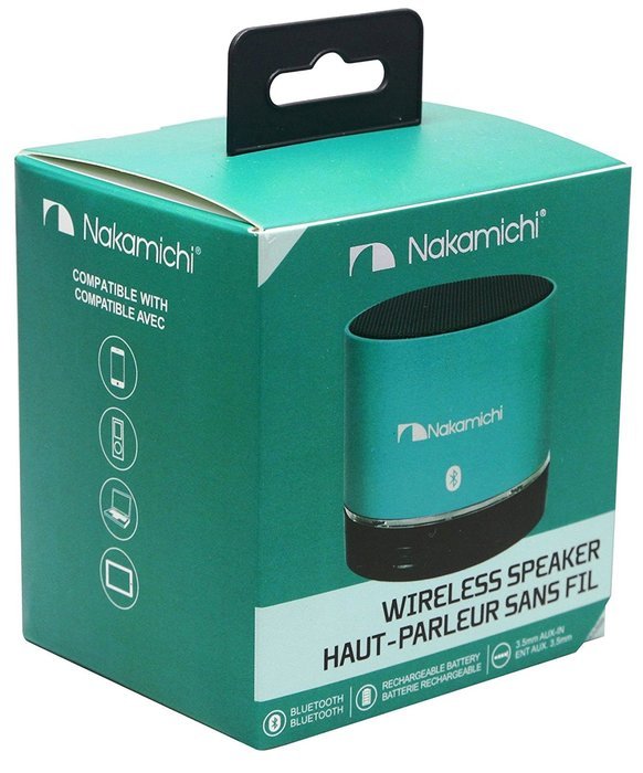 Nakamichi BT06S Series Round Bluetooth Speaker - Retail Packaging - Silver N5