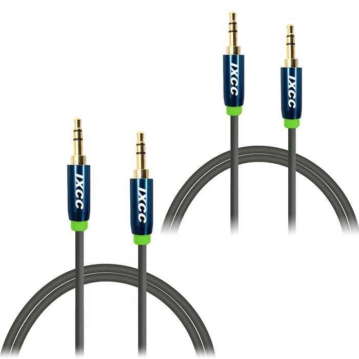 iXCC Male to Male 3.5mm Universal Auxiliary Audio Stereo Cable for All 3.5mm-Enabled Devices (3 feet, Set of 2)