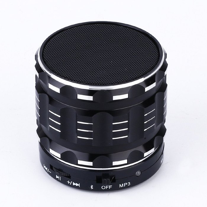 Goliton Mini Portable Wireless Bluetooth Bass Speaker for iPhone Samsung - Black