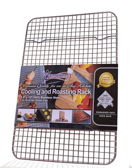 Kitchenatics Commercial Grade 10"x15" Stainless Steel Cooling and Roasting Rack Heavy Duty Thick-Wire Grid Fits... N12