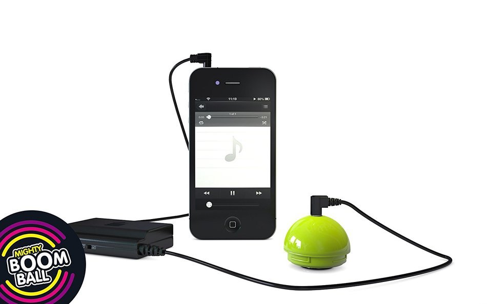 Mighty BoomBall Portable Vibration Speaker with Battery Booster - Green N3