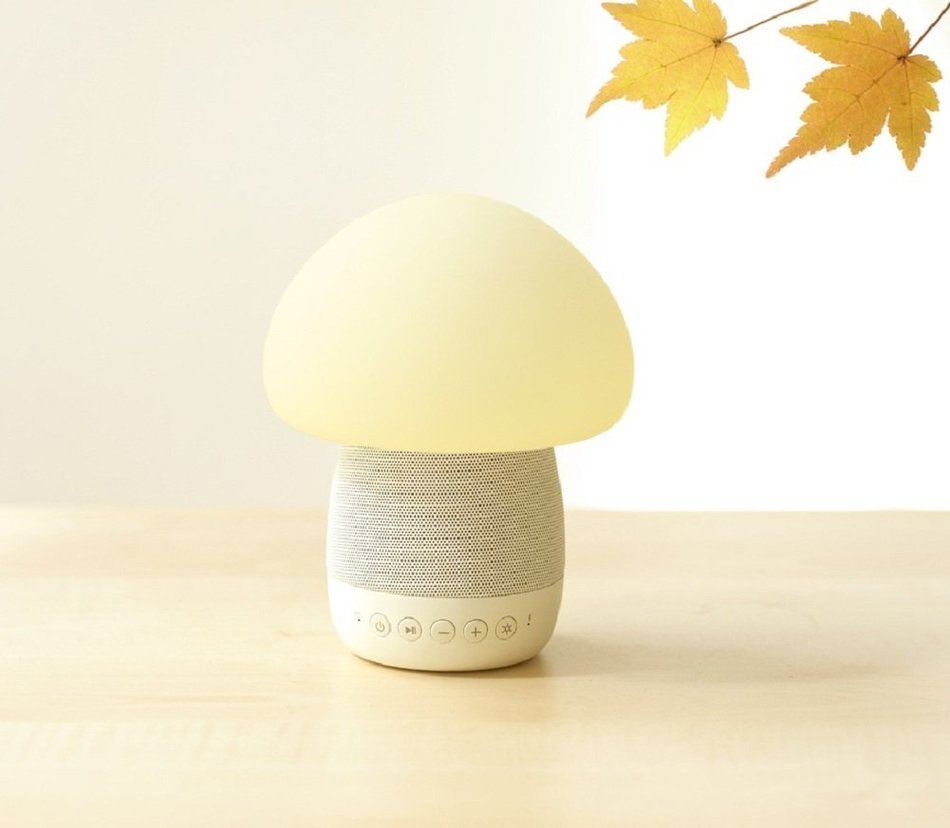 Emoi Bluetooth Bass Speaker, Multi-color Silicone Mushroom Lamp iPhone Wireless Portable Speaker, LED Night Light... N5
