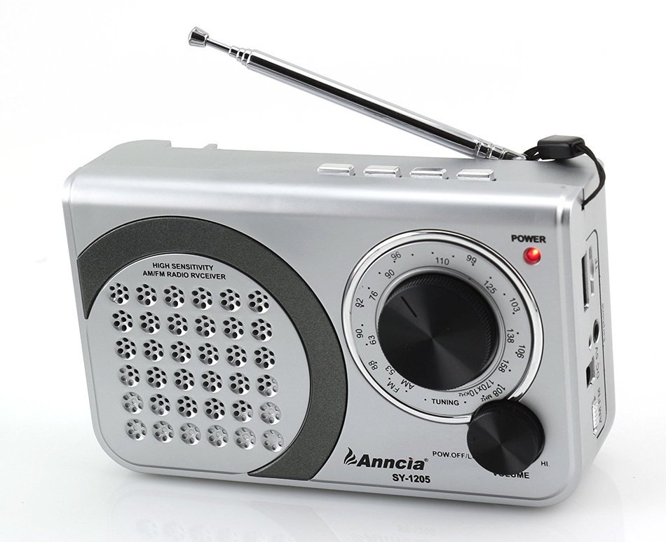 Anncia New Portable FM/AM radio Speaker with Micro TF card and USB flash driver MP3 player. (1205 Grey) N6