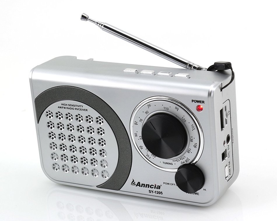 Anncia New Portable FM/AM radio Speaker with Micro TF card and USB flash driver MP3 player. (1205 Grey) N7