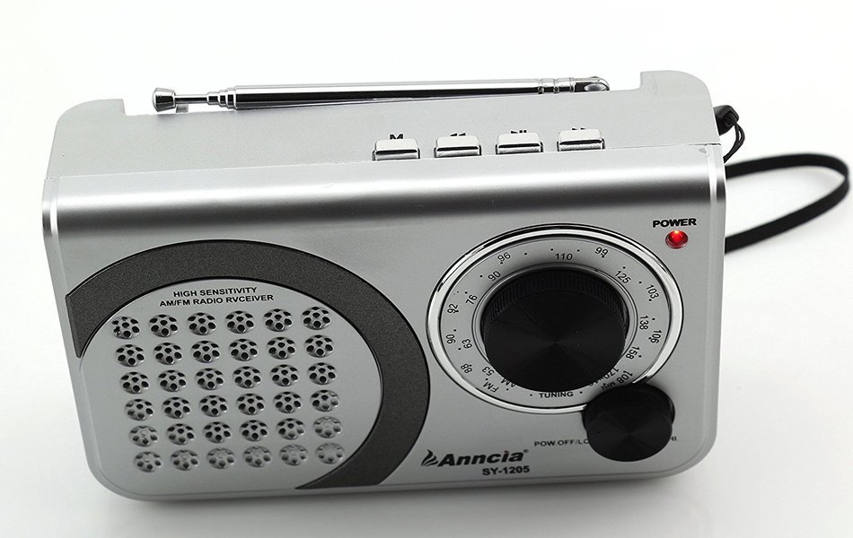 Anncia New Portable FM/AM radio Speaker with Micro TF card and USB flash driver MP3 player. (1205 Grey) N9