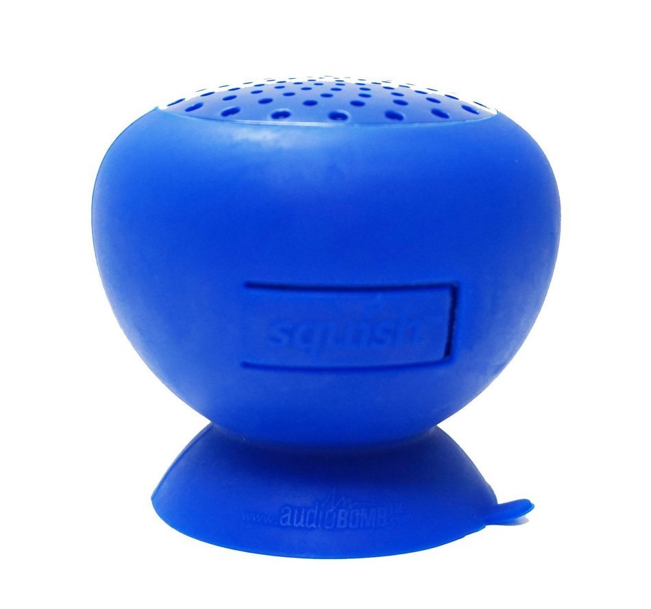 AudioBomb 79767 Squish Water-Resistant Bluetooth Shower Speaker Rechargeable & Portable The Perfect Gift, Blue