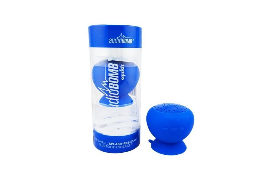 AudioBomb 79767 Squish Water-Resistant Bluetooth Shower Speaker Rechargeable & Portable The Perfect Gift, Blue N5