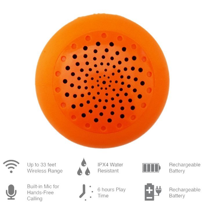AudioBomb 79767 Squish Water-Resistant Bluetooth Shower Speaker Rechargeable & Portable The Perfect Gift, Blue N12