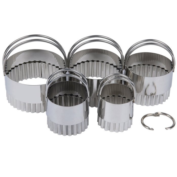 Ebake 5 Pieces Reusable Stainless Steel Biscuit Cutter Set (Round) N3