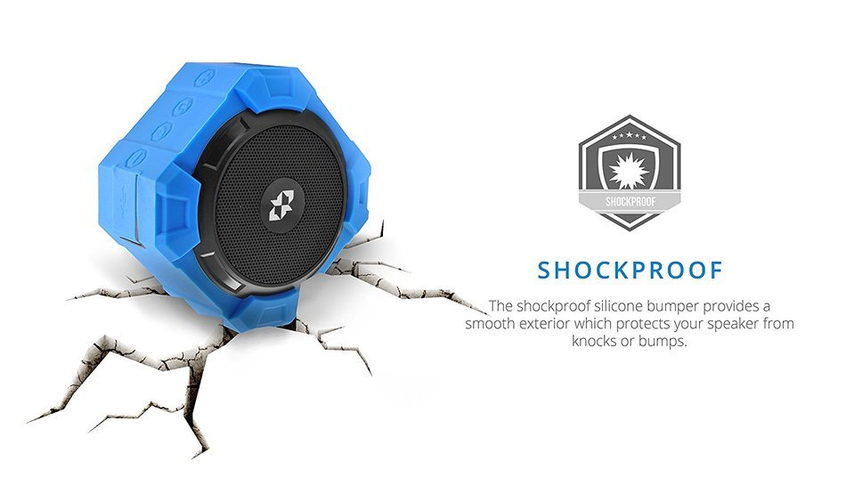 Ematic RuggedLife Water Resistant Durable Bluetooth Wireless Speaker & Speakerphone for iPhone, iPad, iPod, Android... N4