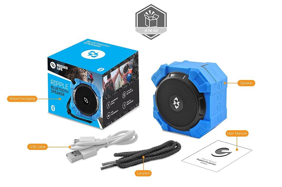 Ematic RuggedLife Water Resistant Durable Bluetooth Wireless Speaker & Speakerphone for iPhone, iPad, iPod, Android... N6
