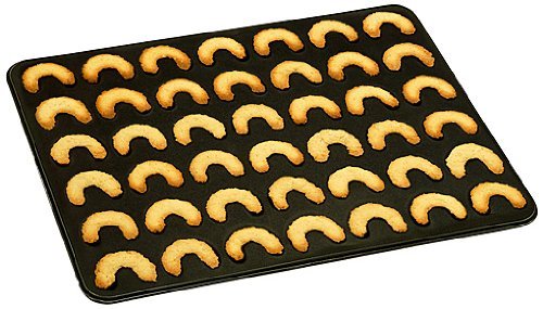 Zenker 7420 Baking Tray For Crescent-Shaped Cookies "Special Creative" For 42 Cookies, Black, 16.54 x 12.60 x... N4
