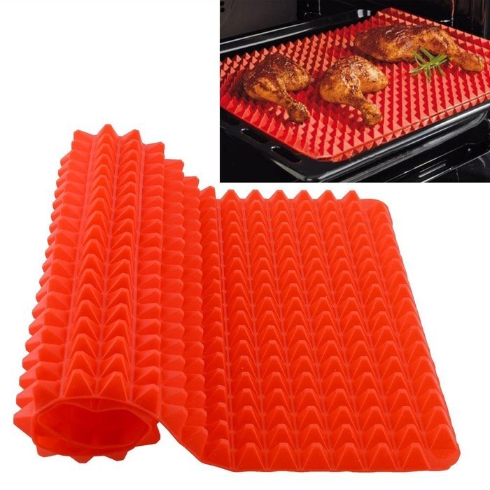 Fhome Red Silicone Non-stick Healthy Cooking Baking Mat Oven Baking Tray Kitchen Tool