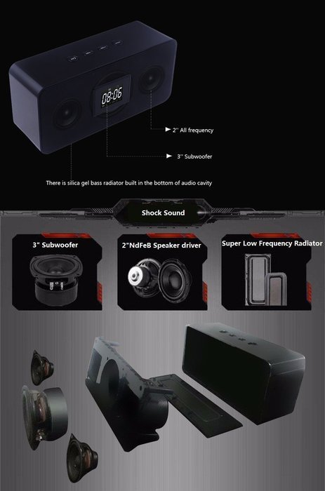 Uitin 24W 2.1 channel Portable Bluetooth wireless speaker 4800mah battery 12hours playing time 12W bass Subwoofer... N2