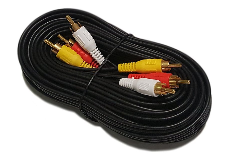12FT RCA M/Mx3 Audio/Video Cable Gold Plated - Audio Video RCA Cable 12ft N2