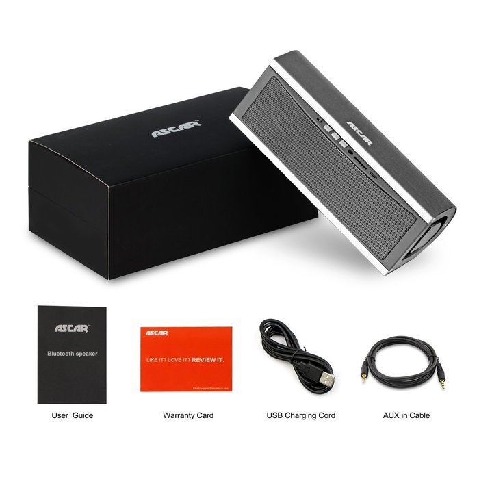 Ascar AS-338 Portable Wireless Bluetooth Speaker 4.1 With Microphone, 2x8W Output Power, 10 Playing Hours, Outdoor... N5