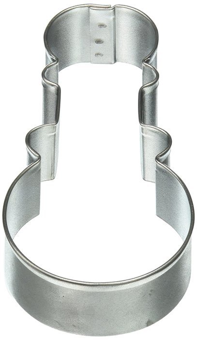 R & M Baby Rattle Tinplated Cookie Cutter, 4-Inch, Silver