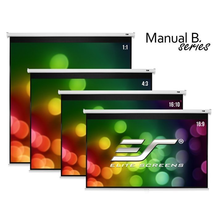 Elite Screens Manual B Series, 100-inch Diagonal 16:9, Pull Down Projection Manual Projector Screen with Auto... N6