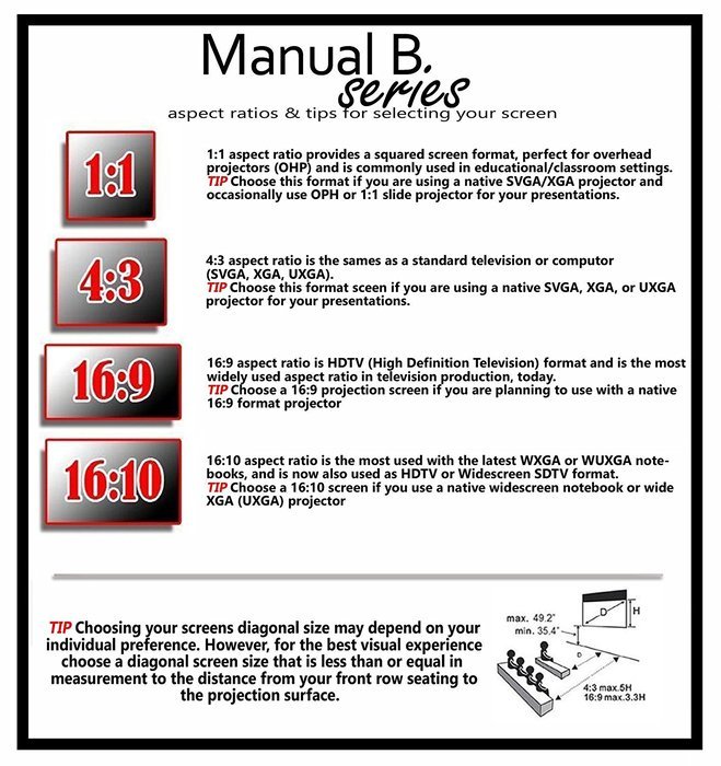 Elite Screens Manual B Series, 100-inch Diagonal 16:9, Pull Down Projection Manual Projector Screen with Auto... N7