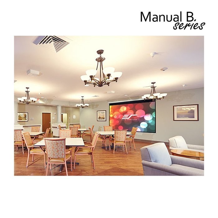 Elite Screens Manual B Series, 100-inch Diagonal 16:9, Pull Down Projection Manual Projector Screen with Auto... N8