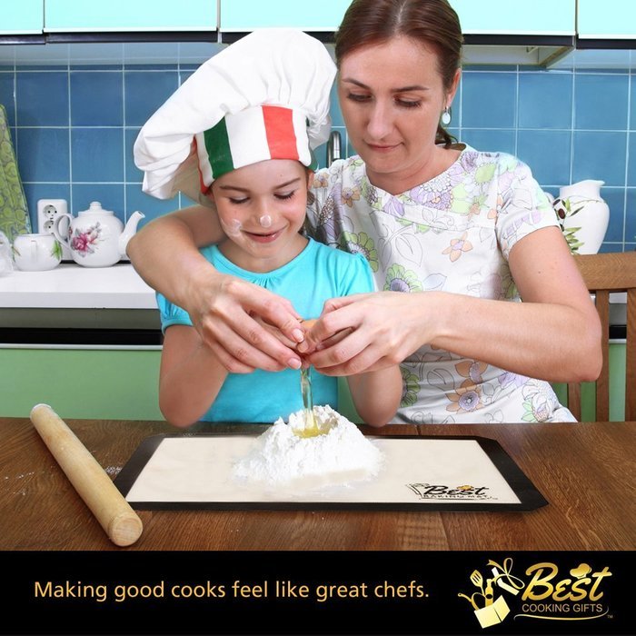 Silicone Baking Mat Set of 2 Non-Stick Reusable Cookie Baking Sheets 16.5" by 11.5" N6