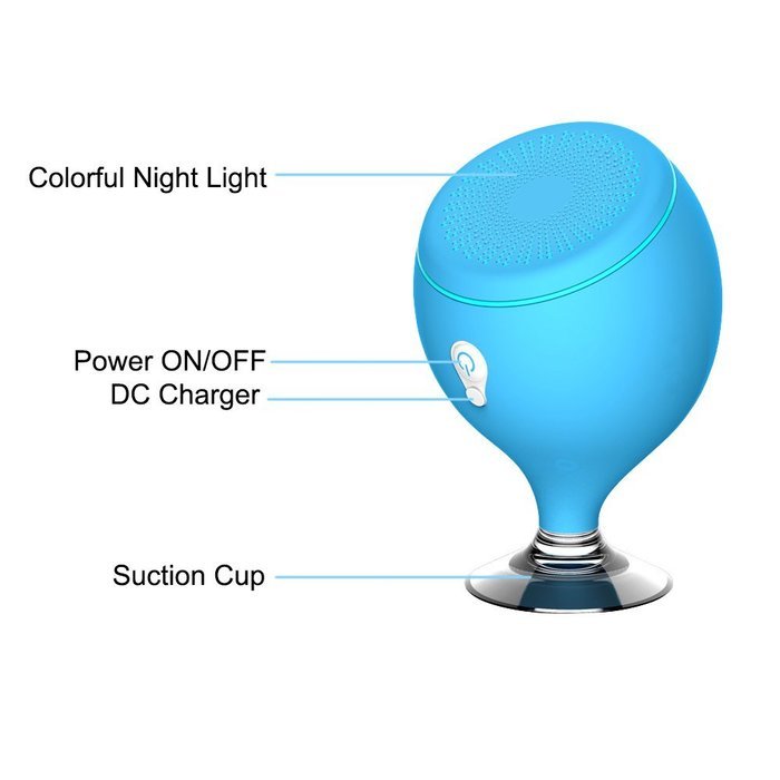 AndThere Mini Stereo Waterproof Bluetooth Speaker Portable Floating Phone Holder with Colorful Light for iPhone... N3