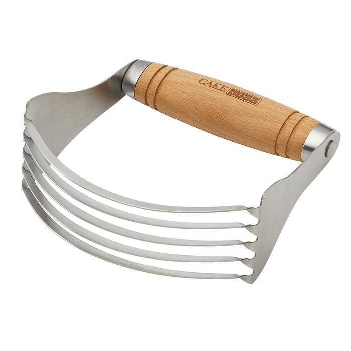 Cake Boss Wooden Tools and Gadgets Stainless Steel Dough and Pastry Blender