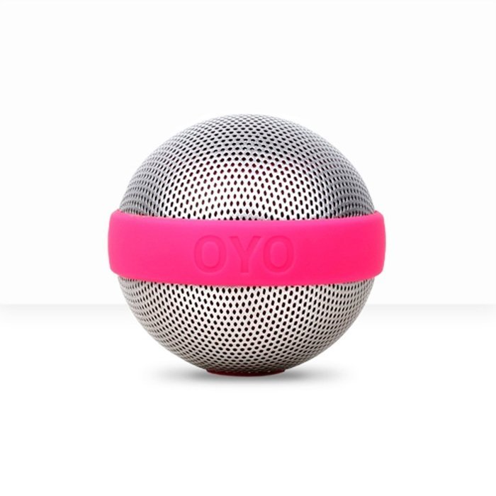 OYO Swiss Design Spherical Ballo Portable Rechargeable Speaker, Smartphones, Iphones, Neon Pink Color