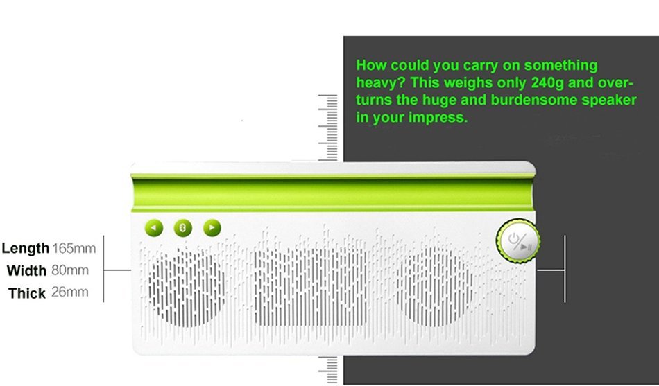 Funkysky Ultra-Portable Bluetooth Speaker with External 2200 mAh Emergency Power Bank and Phone Stand - Blue N14