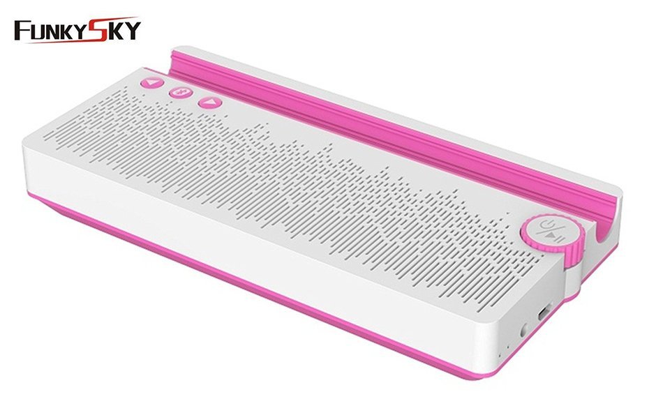 Funkysky Ultra-Portable Bluetooth Speaker with External 2200 mAh Emergency Power Bank and Phone Stand - Blue N16