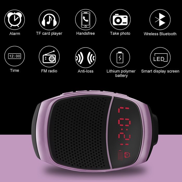 Svpro Wireless Bluetooth Speaker Watch,Intelligent Bracelet with Music Player,Hands-free call,Self-timer,Supporting... N31