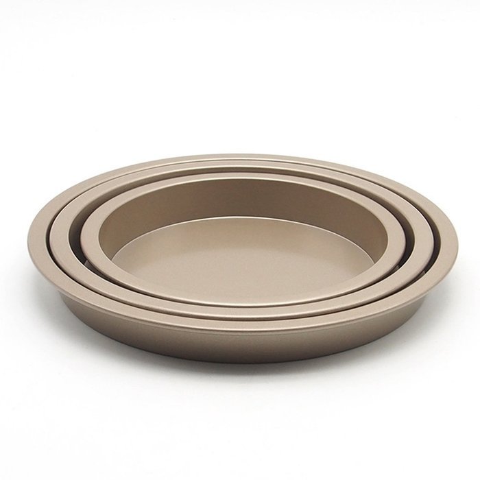 Bakeware, Yamix NonStick Baking Pan Cookie Sheet Plate Pizza Pan Tray Bakeware Round Carbon Steel 6" - Gold N7