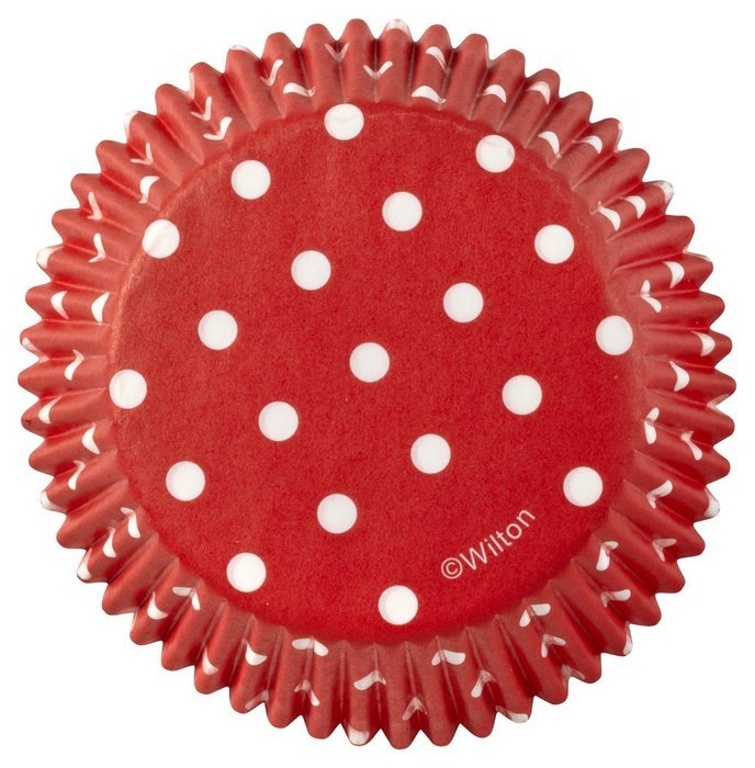 Wilton Baking Cups Standard Dots Red 75 Piece N2